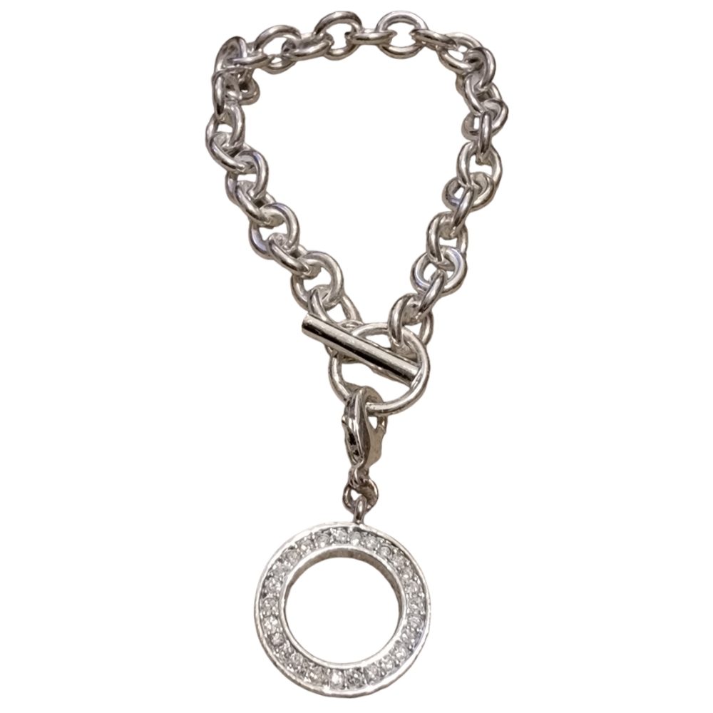 Toggle clasp braclet silver toned - Picture 1 of 2
